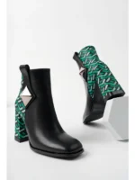 Marshetta Shoes Milano Siyah – Yeşil Kadın Topuklu Bot