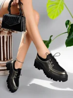 Marshetta Shoes Flex Model Scuba Dalgıç Kumaş Detaylı Platin Gümüş Kırışık Rugan Bağcıklı Kadın Loafer Ayakkabı