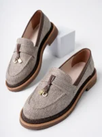 Marshetta Shoes Loressa Model Kahverengi Keten Kadın Loafer Günlük Ayakkabı