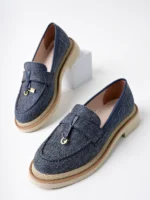 Marshetta Shoes Loressa Model Lacivert Keten Kadın Loafer Günlük Ayakkabı