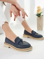 Marshetta Shoes Loressa Model Lacivert Keten Kadın Loafer Günlük Ayakkabı