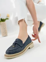 Marshetta Shoes Loressa Model Lacivert Keten Kadın Loafer Günlük Ayakkabı